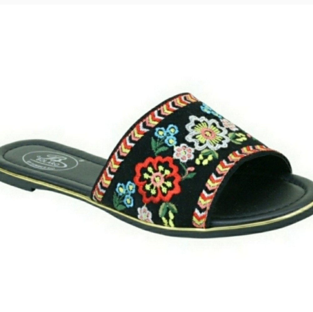 😎SUMMER RIO Bolaro Embroidered Slides, slippers, sandals ☀️ - Picture 1 of 6